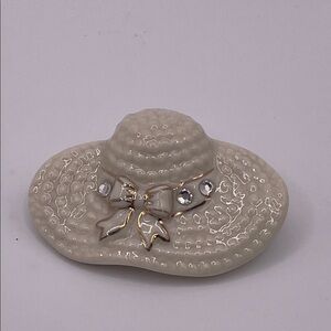 Lenox Cream Hat Brooch with Gold‎ Details